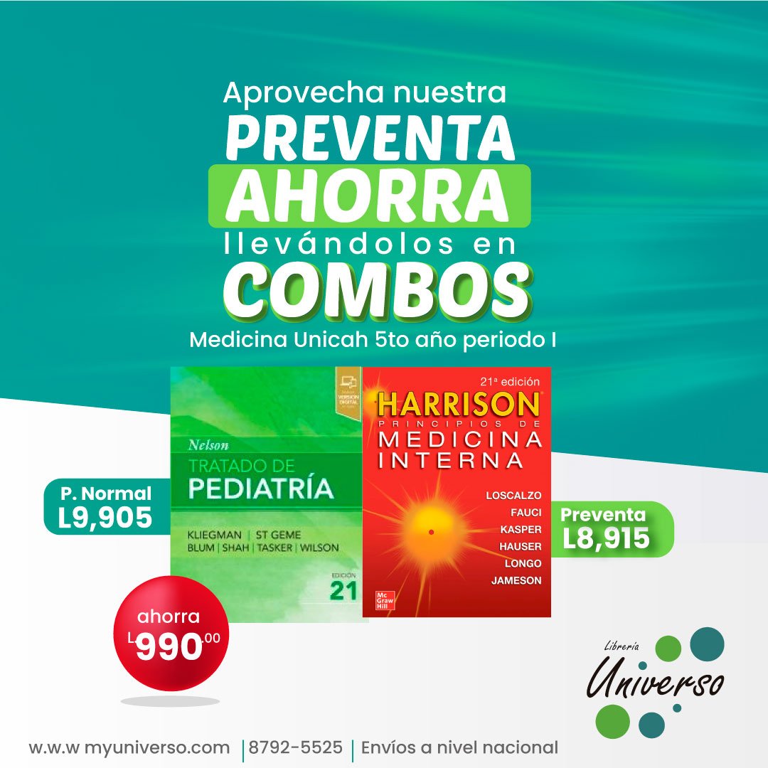 Combo Medicina Unicah 5to año periodo I(Nelson. Tratado De Pediatría 21ed + Jameson Harrison-Medicina Interna 21ed)