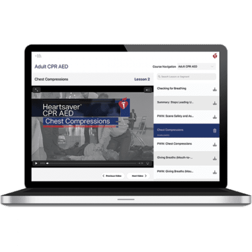 Videos digitales del curso de primeros auxilios RCP AED de la AHA International Heartsaver 2020