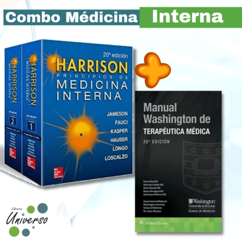 Combo Medicina Interna (HARRISON-MEDICINA INTERNA 20E, VOLS 1 Y 2 + Bhat Washington Terapéutica Médica 35ed