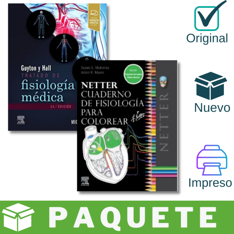 Paquete Fisiología: (Guyton Tratado de fisiología médica 14ED, Netter Cuaderno de Fisiología para colorear)