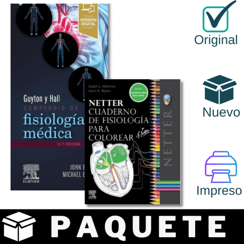 Paquete Fisiología ( Guyton Compendio de fisiología médica 14ed + Netter Cuaderno de Fisiología para colorear)