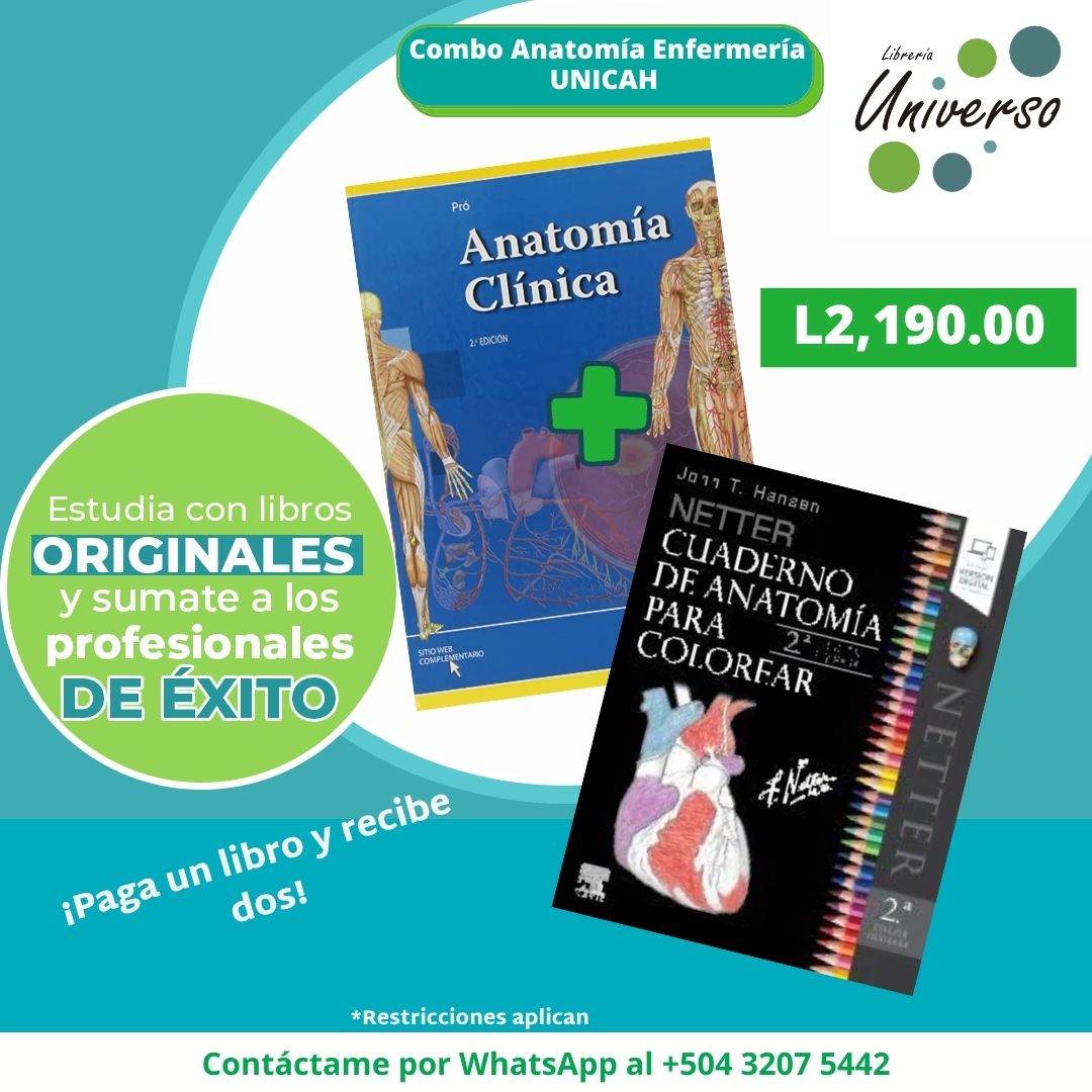 Libro Impreso-ANATOMIA CLINICA Pro 2aED. INCLUYE RECURSO ELECTRÓNICO + NETTER CUADERNO DE ANATOMIA P/ COLOREAR
