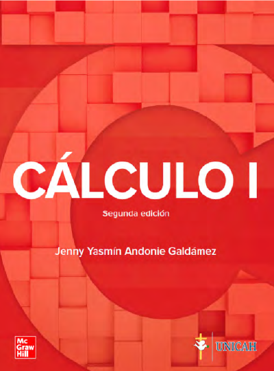 Calculo I textbook cover, second edition, by Jenny Yasmin Andonie Galdámez.